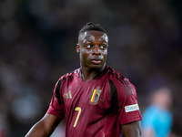 Jeremy Doku of Belgium looks on during the UEFA Nations League 2024/25 League A Group A2 match between Italy and Belgium at Stadio Olimpico...