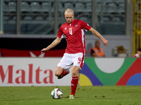 Gabriel Mentz of Malta is in action during the UEFA Nations League, League D, Group D2 soccer match between Malta and Moldova at the Nationa...