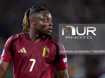 Jeremy Doku of Belgium looks on during the UEFA Nations League 2024/25 League A Group A2 match between Italy and Belgium at Stadio Olimpico...