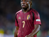 Jeremy Doku of Belgium looks on during the UEFA Nations League 2024/25 League A Group A2 match between Italy and Belgium at Stadio Olimpico...