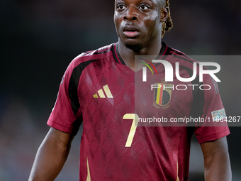 Jeremy Doku of Belgium looks on during the UEFA Nations League 2024/25 League A Group A2 match between Italy and Belgium at Stadio Olimpico...