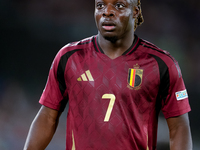 Jeremy Doku of Belgium looks on during the UEFA Nations League 2024/25 League A Group A2 match between Italy and Belgium at Stadio Olimpico...