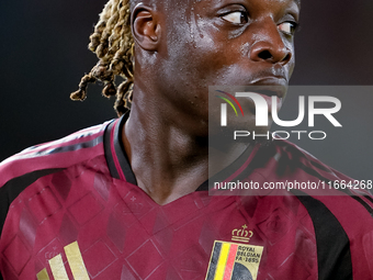 Jeremy Doku of Belgium looks on during the UEFA Nations League 2024/25 League A Group A2 match between Italy and Belgium at Stadio Olimpico...