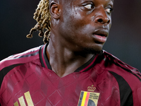 Jeremy Doku of Belgium looks on during the UEFA Nations League 2024/25 League A Group A2 match between Italy and Belgium at Stadio Olimpico...