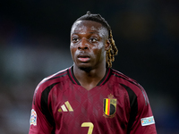 Jeremy Doku of Belgium looks on during the UEFA Nations League 2024/25 League A Group A2 match between Italy and Belgium at Stadio Olimpico...