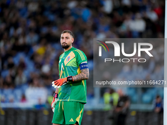 Gianluigi Donnarumma of Italy looks on during the UEFA Nations League 2024/25 League A Group A2 match between Italy and Belgium at Stadio Ol...