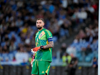 Gianluigi Donnarumma of Italy looks on during the UEFA Nations League 2024/25 League A Group A2 match between Italy and Belgium at Stadio Ol...