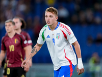 Matteo Retegui of Italy looks on during the UEFA Nations League 2024/25 League A Group A2 match between Italy and Belgium at Stadio Olimpico...