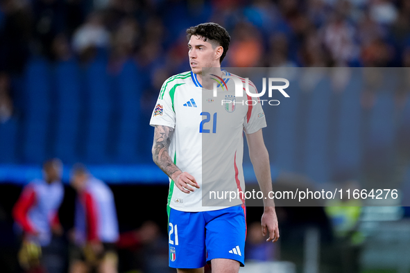 Alessandro Bastoni of Italy looks on during the UEFA Nations League 2024/25 League A Group A2 match between Italy and Belgium at Stadio Olim...