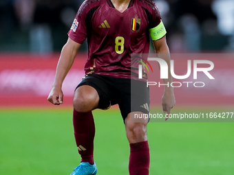 Youri Tielemans of Belgium during the UEFA Nations League 2024/25 League A Group A2 match between Italy and Belgium at Stadio Olimpico on Oc...