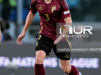 Arthur Theate of Belgium during the UEFA Nations League 2024/25 League A Group A2 match between Italy and Belgium at Stadio Olimpico on Octo...