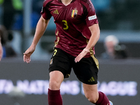 Arthur Theate of Belgium during the UEFA Nations League 2024/25 League A Group A2 match between Italy and Belgium at Stadio Olimpico on Octo...