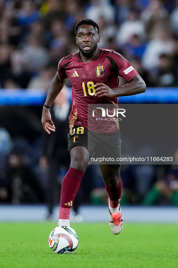 Orel Mangala of Belgium during the UEFA Nations League 2024/25 League A Group A2 match between Italy and Belgium at Stadio Olimpico on Octob...