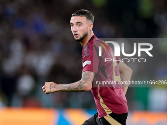 Zeno Debast of Belgium looks on during the UEFA Nations League 2024/25 League A Group A2 match between Italy and Belgium at Stadio Olimpico...