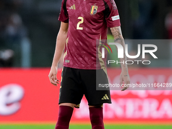 Zeno Debast of Belgium looks on during the UEFA Nations League 2024/25 League A Group A2 match between Italy and Belgium at Stadio Olimpico...