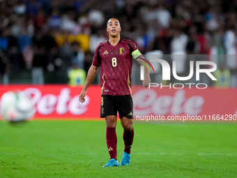 Youri Tielemans of Belgium during the UEFA Nations League 2024/25 League A Group A2 match between Italy and Belgium at Stadio Olimpico on Oc...