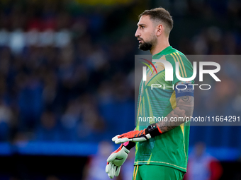 Gianluigi Donnarumma of Italy looks on during the UEFA Nations League 2024/25 League A Group A2 match between Italy and Belgium at Stadio Ol...