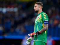 Gianluigi Donnarumma of Italy looks on during the UEFA Nations League 2024/25 League A Group A2 match between Italy and Belgium at Stadio Ol...