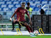 Jeremy Doku of Belgium during the UEFA Nations League 2024/25 League A Group A2 match between Italy and Belgium at Stadio Olimpico on Octobe...