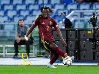 Jeremy Doku of Belgium during the UEFA Nations League 2024/25 League A Group A2 match between Italy and Belgium at Stadio Olimpico on Octobe...