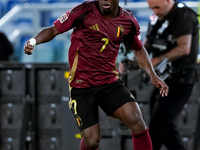 Jeremy Doku of Belgium during the UEFA Nations League 2024/25 League A Group A2 match between Italy and Belgium at Stadio Olimpico on Octobe...