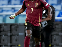 Jeremy Doku of Belgium during the UEFA Nations League 2024/25 League A Group A2 match between Italy and Belgium at Stadio Olimpico on Octobe...