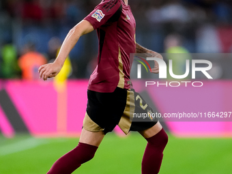 Zeno Debast of Belgium during the UEFA Nations League 2024/25 League A Group A2 match between Italy and Belgium at Stadio Olimpico on Octobe...