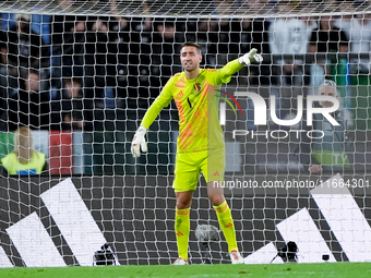 Koen Casteels of Belgium gestures during the UEFA Nations League 2024/25 League A Group A2 match between Italy and Belgium at Stadio Olimpic...