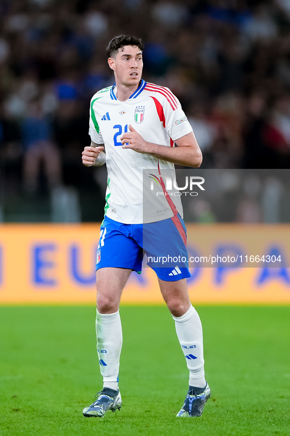 Alessandro Bastoni of Italy during the UEFA Nations League 2024/25 League A Group A2 match between Italy and Belgium at Stadio Olimpico on O...