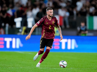 Zeno Debast of Belgium during the UEFA Nations League 2024/25 League A Group A2 match between Italy and Belgium at Stadio Olimpico on Octobe...