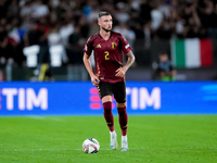 Zeno Debast of Belgium during the UEFA Nations League 2024/25 League A Group A2 match between Italy and Belgium at Stadio Olimpico on Octobe...