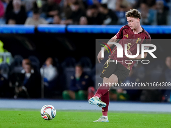 Maxim De Cuyper of Belgium during the UEFA Nations League 2024/25 League A Group A2 match between Italy and Belgium at Stadio Olimpico on Oc...