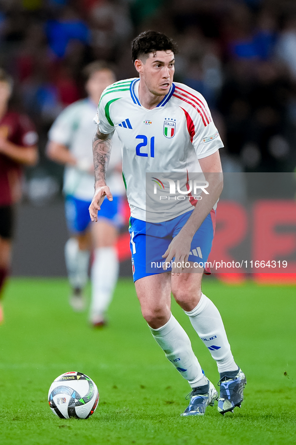 Alessandro Bastoni of Italy during the UEFA Nations League 2024/25 League A Group A2 match between Italy and Belgium at Stadio Olimpico on O...