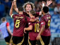 Leonardo Trossard of Belgium celebrates after scoring second goal during the UEFA Nations League 2024/25 League A Group A2 match between Ita...