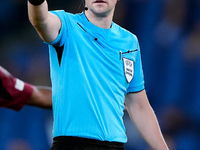 Referee Espen Eskas gestures during the UEFA Nations League 2024/25 League A Group A2 match between Italy and Belgium at Stadio Olimpico on...