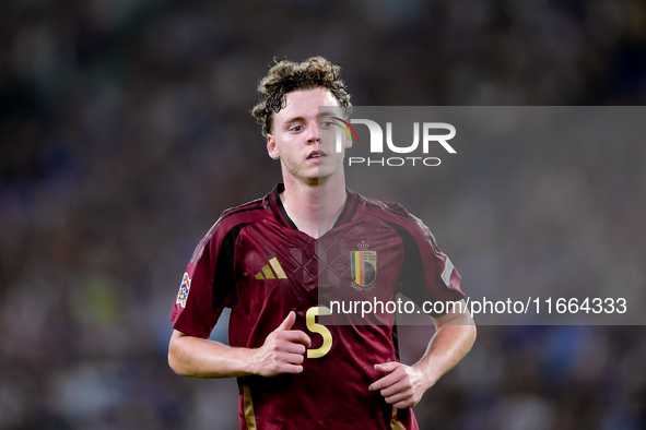 Maxim De Cuyper of Belgium looks on during the UEFA Nations League 2024/25 League A Group A2 match between Italy and Belgium at Stadio Olimp...