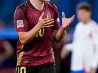 Leonardo Trossard of Belgium gestures during the UEFA Nations League 2024/25 League A Group A2 match between Italy and Belgium at Stadio Oli...