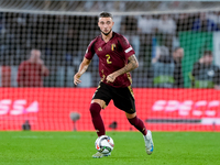 Zeno Debast of Belgium during the UEFA Nations League 2024/25 League A Group A2 match between Italy and Belgium at Stadio Olimpico on Octobe...