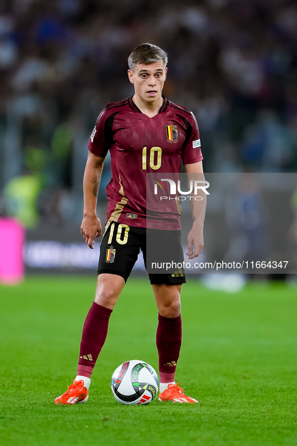 Leonardo Trossard of Belgium during the UEFA Nations League 2024/25 League A Group A2 match between Italy and Belgium at Stadio Olimpico on...