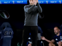 Domenico Tedesco head coach of Belgium gestures during the UEFA Nations League 2024/25 League A Group A2 match between Italy and Belgium at...