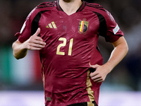 Timothy Castagne of Belgium looks on during the UEFA Nations League 2024/25 League A Group A2 match between Italy and Belgium at Stadio Olim...