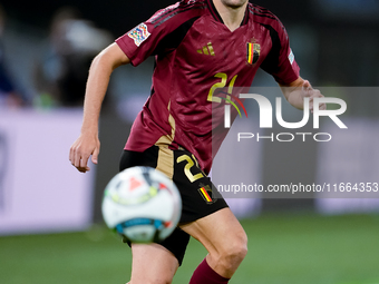 Timothy Castagne of Belgium during the UEFA Nations League 2024/25 League A Group A2 match between Italy and Belgium at Stadio Olimpico on O...