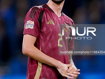 Zeno Debast of Belgium looks on during the UEFA Nations League 2024/25 League A Group A2 match between Italy and Belgium at Stadio Olimpico...