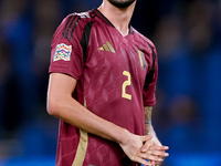 Zeno Debast of Belgium looks on during the UEFA Nations League 2024/25 League A Group A2 match between Italy and Belgium at Stadio Olimpico...