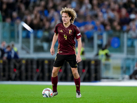 Wout Faes of Belgium during the UEFA Nations League 2024/25 League A Group A2 match between Italy and Belgium at Stadio Olimpico on October...