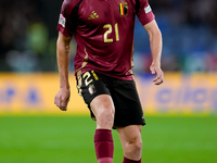 Timothy Castagne of Belgium during the UEFA Nations League 2024/25 League A Group A2 match between Italy and Belgium at Stadio Olimpico on O...