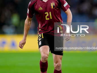 Timothy Castagne of Belgium during the UEFA Nations League 2024/25 League A Group A2 match between Italy and Belgium at Stadio Olimpico on O...