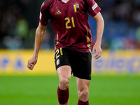 Timothy Castagne of Belgium during the UEFA Nations League 2024/25 League A Group A2 match between Italy and Belgium at Stadio Olimpico on O...