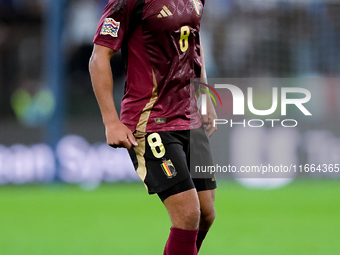 Youri Tielemans of Belgium during the UEFA Nations League 2024/25 League A Group A2 match between Italy and Belgium at Stadio Olimpico on Oc...