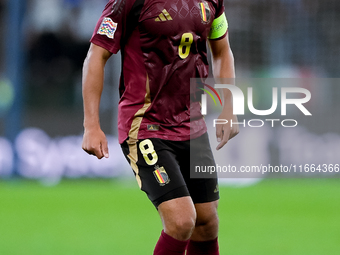 Youri Tielemans of Belgium during the UEFA Nations League 2024/25 League A Group A2 match between Italy and Belgium at Stadio Olimpico on Oc...